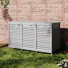 Grey Wooden Wheelie Bin