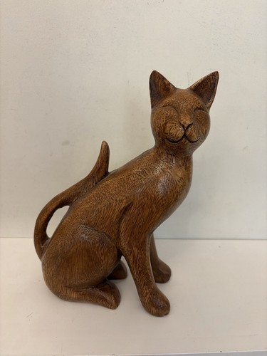 Hand carved wooden - wooden, cat