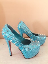 LADIES WOMENS SEXY BONDAGE PARTY WEDDING FETISH  SPIKE SHOES SIZE 4/37