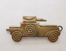 WW2 Original Armoured Car Crewman's Sleeve Badge 12th Lancers In Solid Brass VGC