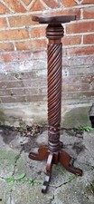 Victorian mahogany carved / turned torchere