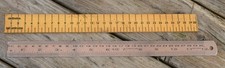 Vintage KTC 12" Steel Engineers Rule Imperial Metric & 30cm Wooden Ruler Metric