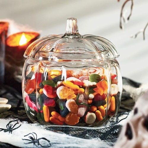 Clear glass pumpkin shaped - clear,