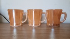 3 vintage Anchor Hocking Fire King Peach Luster cups