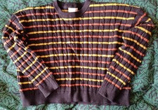 Apricot Clothing black boxy short striped jumper - Size 14