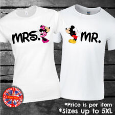 Mr & Mrs Mickey & Minnie T-shirt Matching Gift Set Couples Wedding Anniversary