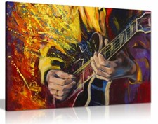 Painting of Guitar Music Contemporary Canvas Wall Art Picture Print