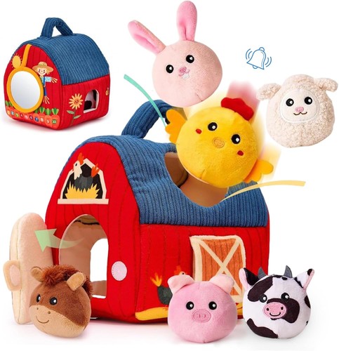 Barn with stuffed farm - farm, animals