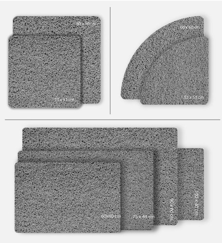 Grey loofah shower mat - mat, non
