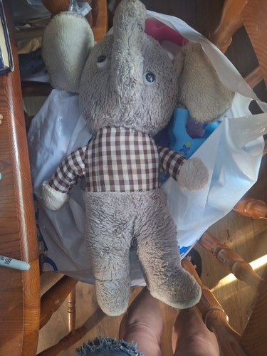 Old vintage elephant teddy - old,