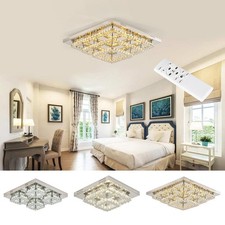 30cm Small LED Crystal Ceiling Lights Flush Mount 2 Tier Pendant Chandelier Lamp