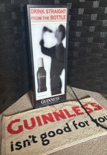 Advertising Guinness Sign Light Up Advertisement Drink Straight From The Bottle 