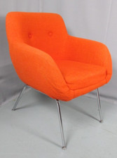Original Mid century Retro Orange Chair by Du-aL of Harrow Chrome tubular frame