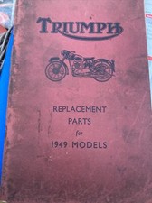 Triumph Motorcycles 1949 Replacement Parts Manual 3T De -luxe Speed Tw.Tiger 100
