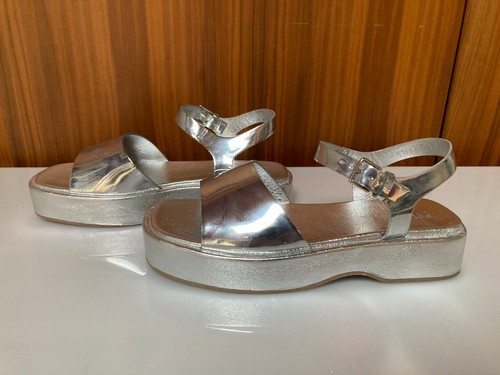 Zara silver flatform sandals - flatform,