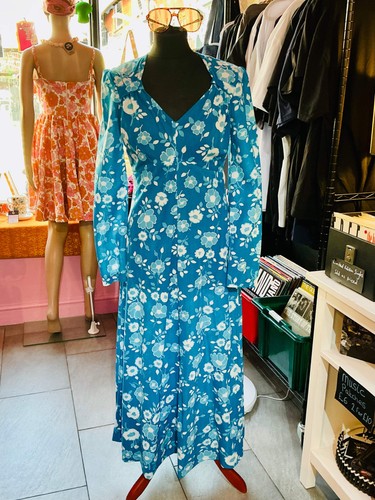 1970s vintage blue floral - vintage,
