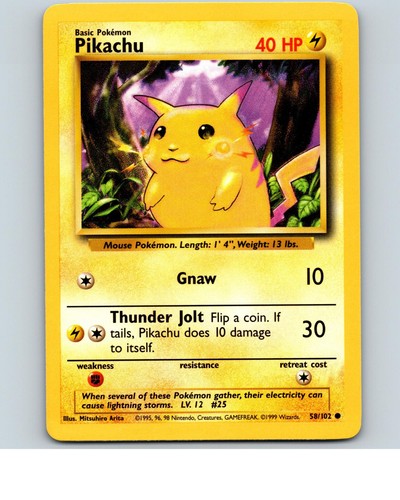 Pikachu 102 common base set - 58/102,