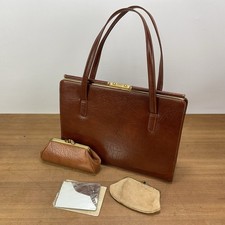 Vintage 1950s Ackery Brown Leather Handbag