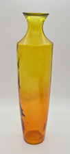 Large Amber Yellow Coloured Glass Vase