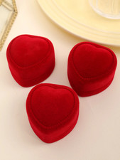 Luxury Velvet Heart Shaped Ring Boxes Engagement Wedding Ring Box Jewellery Case