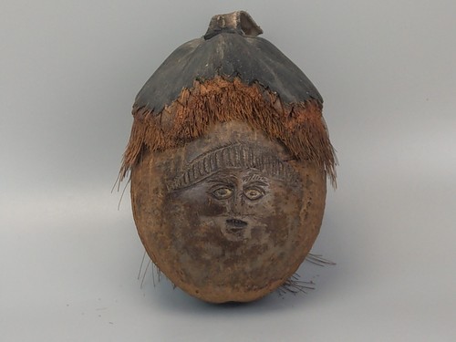 Carved coconut shell - coconut, creepy