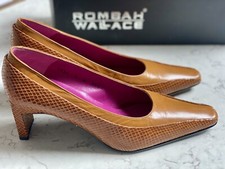 Snakeskin Leather Stacked Heel