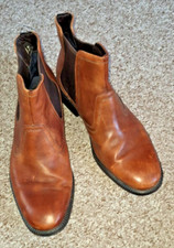 ROCKPORT TRUTECH MENS BROWN TAN LEATHER SLIP ON BOOTS UK 10  EU 44.5