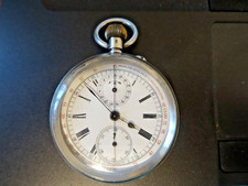 Silver Swiss Chronograph pocket watch GWO