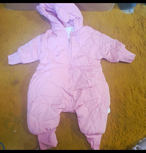 Pink hooded padded - pink, full
