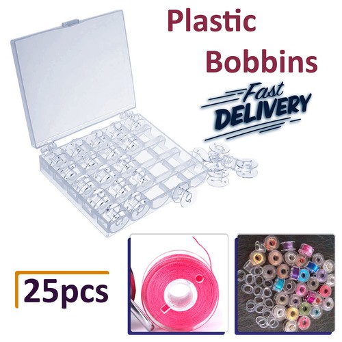 Clear plastic empty - 25, bobbins