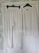 QVC  Cozee Home Mini Waffle PJ Set Cream Size Large NEW.
