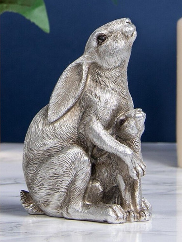 Silver hares ornament - mum, or