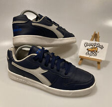 Womens DIADORA GAME L LOW WAXED TRAINER WHITE/BLUE UK 4.5 RARE VINTAGE 90S 80S
