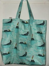 Tula Pink My Hippos Don’t Lie Handmade Reversible Washable Tote Bag (aqua)