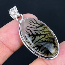 Russian Dendritic Gemstone Handmade Antique Design Pendant Jewelry Gift 1.89"