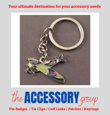 New World War WW2 Spitfire Aeroplane fighter metal enamel keyring key ring chain