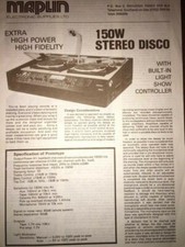 RARE MAPLIN 150 Watt Stereo