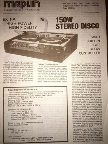 Rare maplin 150 watt stereo - rare,
