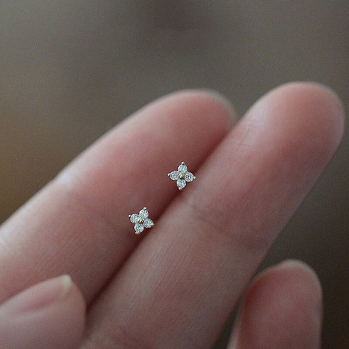 3pcs stud hoop earrings stack - 3pcs,