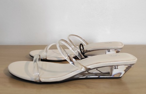Zara vinyl wedge sandals mules - zara,