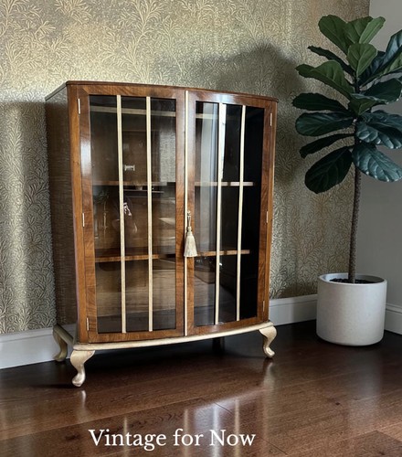 Walnut display drinks cabinet - display,