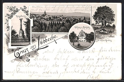 Lithograph lübbecke war - lübbecke,,