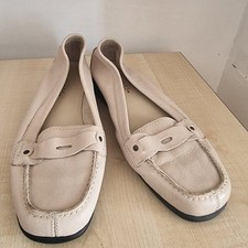 Aerosoles Women's Beige Leather Loafers EU 39 UK 5.5 US 8 Slip-On Comfort Flats