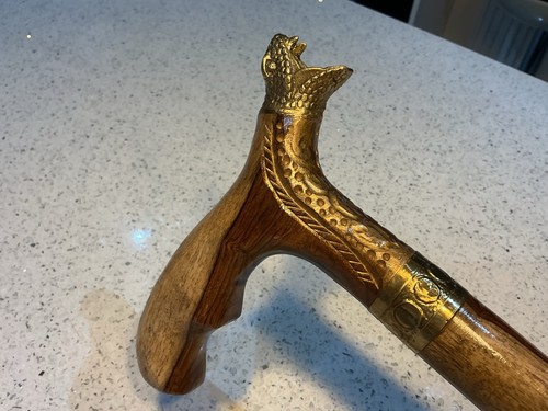 Walking stick brass snake head - stick,