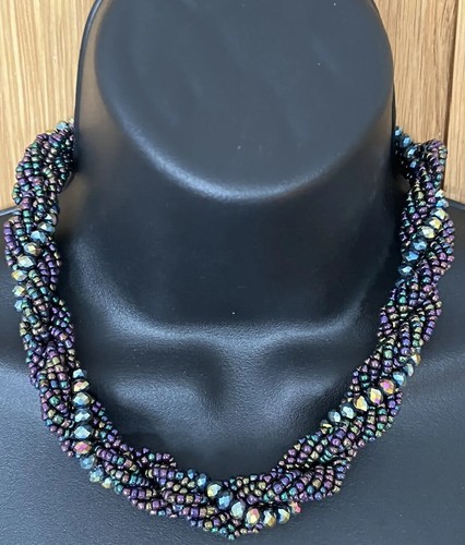 Sparkly collar necklace blue - collar,