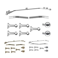 Trade Pole Eyelet Bay window curtain pole, 3 sided window, 375-600cm, 3 colours