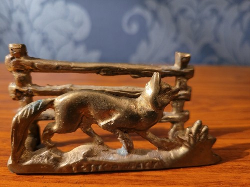 Vintage brass fox - fox, rack