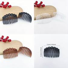 HAIR COMBS HAIR SLIDES 2/4 PACK OF BLACK CLEAR BROWN TORT HAIR COMB PLASTIC