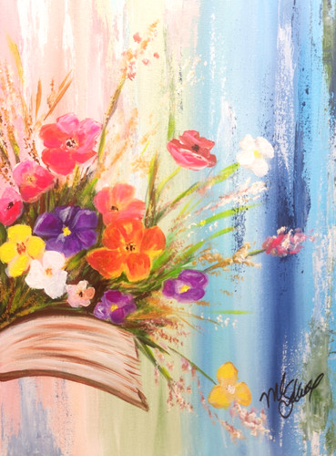 Book flowers painting - book,