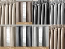 Luxury Linen 99% Blackout Pencil Pleat Curtains Pair  Insulated + Tie Backs
